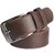 Sunshopping men's brown synthetic leather needle pin point buckle belts combo with black socks and black wallet