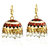 Spargz Traditional Indian Party Wear White Red Meenakari Jhumkas For Women AIER 954