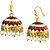 Spargz Traditional Indian Party Wear White Red Meenakari Jhumkas For Women AIER 954