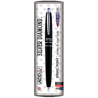 ADD GEL Silver Diamond Gel Roller Pen  -  Black Set of 3