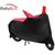 Flying On Wheels Premium Quality Bike Body Cover UV Resistant For Hero HF Deluxe - Black & Red Colour