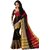 Meia Black and red Art Silk Animal Saree With Blouse