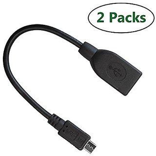 2 Pack Micro-USB Male to USB 2.0 Female Host OTG Adapter Cable for Nexus 7