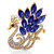 Spargz Party Wear Gold Plated AD Stone Peacock Bird Blue Brooch Pin For Girls  Women AISAP097