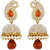 Jewels Guru Exclusive Golden White Orange Multi Colour Earrings.  m-322