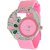 Rosra Black Men and Glory Pink peacock Women Watches  Couple for Men and Women