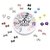 PUEEN 3D Nail Charms Wheel of 24pcs Resin & Alloy Rhinestones Nail Art Decoration Bow Flower DIY for Nails & Cell Phones-BH000349