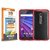 Orzly FUSION Bumper Case Cover Shell (V2.0) for MOTOROLA MOTO G SmartPhone (MOTO G 3 - 2015 Model) - Protective Hard Cover with Impact Absorbing RED Rubber Rim and Anti-Scratch Clear Back Panel