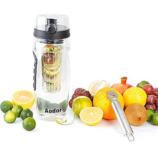 Aodor Large 32 oz Fruit Infuser Water Bottle& Free Peeler,Create Delicious Fruit Infused Water (Juice, Iced Tea and More ) - Leak Proof & BPA Free Tritan Plastic - Best Gift for Sports Traveling