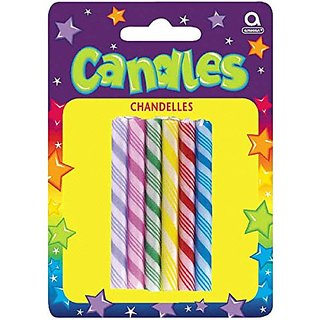 Party Time Large Candy Cane Novelty Birthday Candles, P