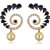 Spargz Dancing Peacock Design Blue CZ Diamond Gold Plated Wedding Party Pearl Drop Earring AIER 933