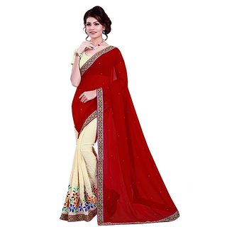 Kanak Saree New Designer Red Color Georgette Saree