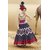 Beige And Pink Banglori Khatli Worked Semi-Stitched Gown Dress