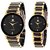 IIK Collction Black and Golden Couple Watches for Men and Women