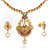 Spargz Leaf Floral Design Ruby Emerald Stones Simple Elegant Stylish Jewellery For Women AINS 186