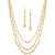 Spargz Gold Plated Traditional Party Pearl Multi-Strand Mala Necklace Set With Earrings For Women AINS 189