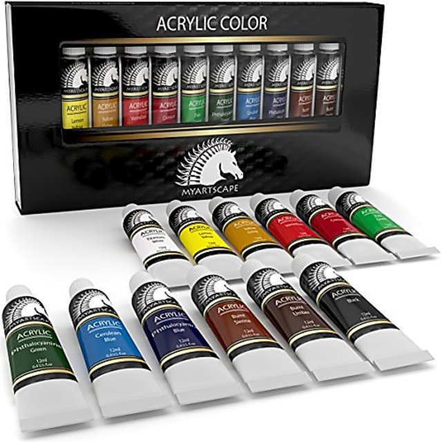 MyArtscape Acrylic Paint Set - 72 x 21ml Tubes with 3 Paint Brushes Art  Supplies - Heavy Body Acrylic Paint Ideal Painting Kits for Adults