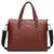 Men's Shoulder Bag, TECOOL PU Leather Laptop Messenger Bag for Notebook Classic Business Briefcase for Workplace College Top Handle Handbag School Satchel, Brown