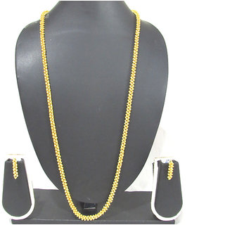 Golden Gajara Temple Long Necklace Set 