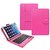 Tsmine Samsung Galaxy Tab E 8.0 4G LTE SM-T377 Tablet Bluetooth Keyboard Case - Universal Premium 2-in-1 Detachable Wireless keyboard [QWERTY] w/ Folio Leather Case Stand Cover, Hot Pink