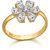 Spargz Beautiful Floral CZ Stone Gold Plated Pendant Set Kada  Studded Ring Combo 502
