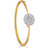 Spargz Beautiful Floral CZ Stone Gold Plated Pendant Set Kada  Studded Ring Combo 502