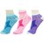 Neska Moda 3 Pair Women Cotton Plain Ankle Length Socks Blue Pink Purple S475