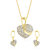 Fasherati  heart rose gold plated heart crystal pendant Earrings set