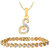 Mahi Gold Plated Gold & White Alloy Pendant Only for Women-Combo