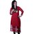 Red Solid Georgette Kurti With Gold Detail