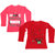 Indistar Girls Cotton Full Sleeve Printed T-Shirt (Pack of 2)_Red::Red_Size: 6-7 Year