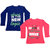 Indistar Girls Cotton Full Sleeve Printed T-Shirt (Pack of 2)_Red::Purple_Size: 6-7 Year