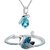 Om Jewells Blue Crystal Jewellery Combo Set of Exotic Drop Pendant Necklace and Swan Bangle Bracelet CO1000030