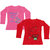 Indistar Girls Cotton Full Sleeve Printed T-Shirt (Pack of 2)_Red::Pink_Size: 6-7 Year