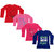 Indistar Girls Cotton Full Sleeve Printed T-Shirt (Pack of 4)_Red::Purple::Red::Pink_Size: 6-7 Year
