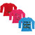 Indistar Girls Cotton Full Sleeve Printed T-Shirt (Pack of 3)_Red::Blue::Red_Size: 6-7 Year