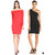 Combo of 2 Dresses ( 1 Red Shoulder off Dress + 1 Black One Shoulder Dress )