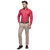 Lee Marc Men's Pink Regular Fit Casual Poly-Cotton Shirt