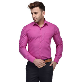 Buy Lee Marc Men's Solid Pink Shirt Online @ ₹449 from ShopClues