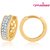 Meenaz Double Row Gold & Rhodium plated CZ Earrings T107