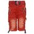 Punkster Red Regular Fit Relaxed Chino Shorts With Belt For Boys