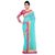 Aaina Blue & Turquoise Chiffon Embroidered Saree With Blouse
