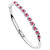 Om Jewells Rhodium Plated  Deep Pink Crystal Bangle Bracelet Shapped for Women and Girls BR1000005PIN
