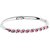 Om Jewells Rhodium Plated  Deep Pink Crystal Bangle Bracelet Shapped for Women and Girls BR1000005PIN