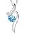 Om Jewells Blue Solitaire Crystal Designer Necklace Set with Chain Suited for Women and Girls PS1000722