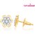 Meenaz Exclusive Flower Gold & Rhodium Plated CZ Earings T111