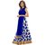 AIKA Blue Banarasi Silk Self Design Semi Stitched Lehenga