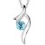 OM Jewells Rhodium Plated Blue & Silver Alloy Pendant With Chain Only for Women
