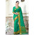 Indian Beauty Green Art Silk Badge Saree With Blouse