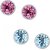 Om Jewells Combo of Pink  Blue Solitaire Crystal Stud Earrings for Women  Girls CO1000028